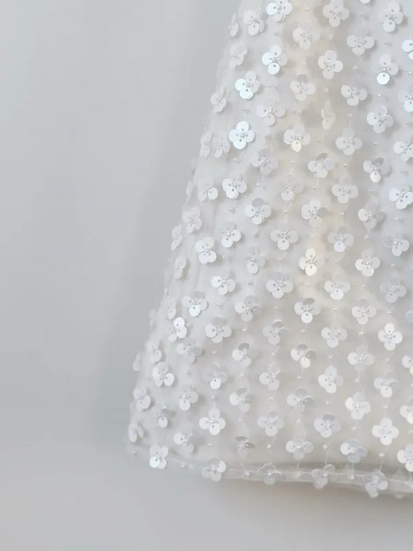 NEW Dessy Collection Women’s Imitation Pearl Sequin Mesh Strapless Minidress - Image 7