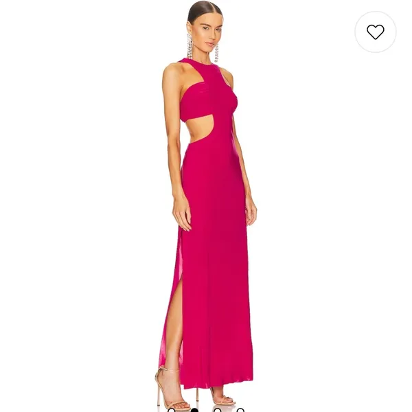 ✨ MISA Los Angeles Lyra Cutout Maxi Dress Fuchsia Pink Revolve XS NWOT ✨‎ - Image 3