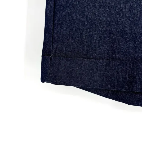 Express Stretch Twill Cuffed Shorts with Wide‎ Waistband Dark Navy Size 6 - Image 4