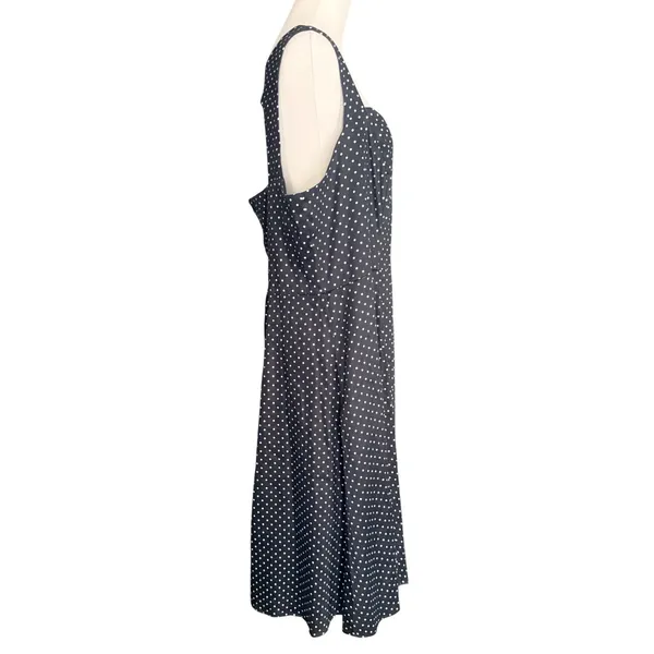 Torrid Black White Polka Dot Sweetheart Cutout Back Fit Flare Midi Dress Size 18 - Image 4
