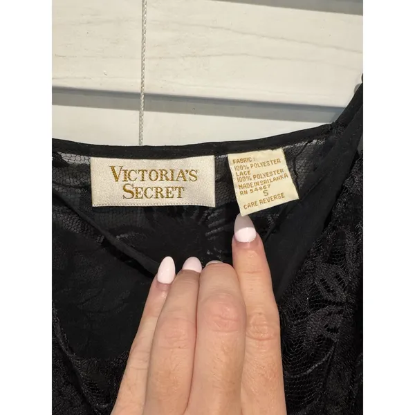 Vintage Victoria's Secret Gold‎ Label Sheer Black Lace Teddy Small Dark Romantic - Image 4