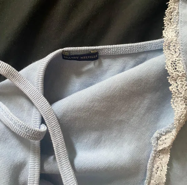 Brandy Melville Baby Blue Lace Tank - Image 2