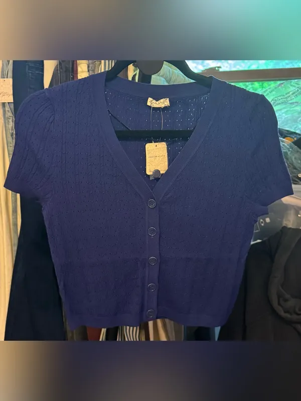 NWT Free People FP Intimately Cassie Cardi - indigo blue navy - Medium - Image 7