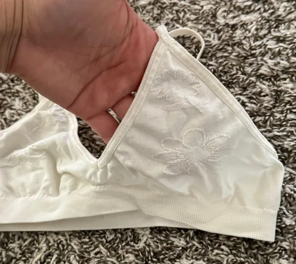 Vintage Bralette - ivory seamless active intimate pointelle bra - Image 4
