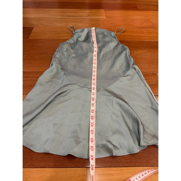 NWOT Free People Intimately Slip Dress Womens Sage Green Satin Ruffle XS - Image 7