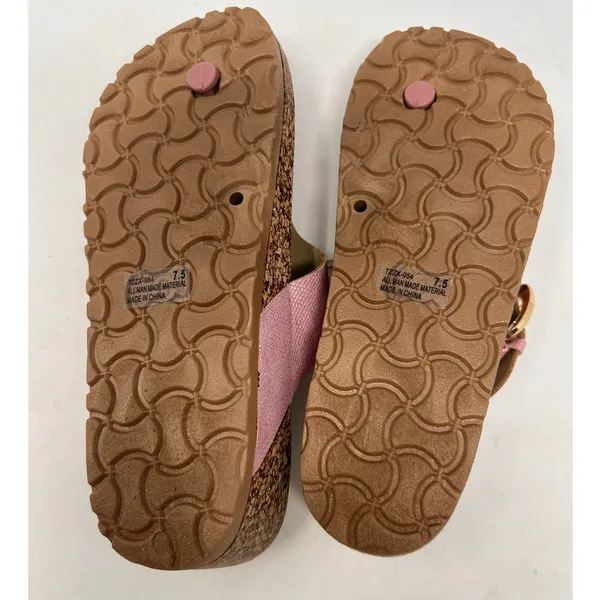 CL by Laundry Women's Pink Cork Wedge Thong Sandals Size‎ 7 1/2 - Image 6