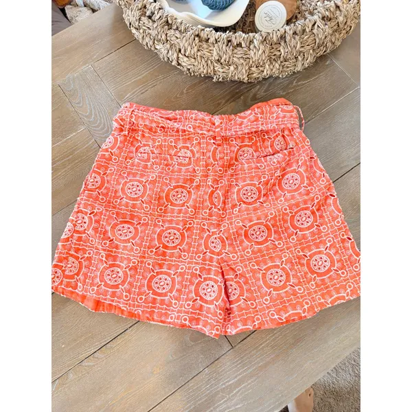 Sam Edelman Eyelet Lace Shorts‎ Womens Orange Size 14 - Image 3