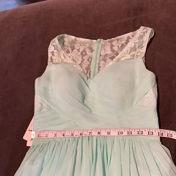 Women’s Green Full Length Sleeveless Chiffon Bridesmaid Formal Dress Size 4 NWT - Image 7