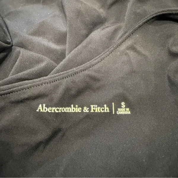 Abercrombie Long-Sleeve Slinky Jersey Asymmetrical Ruched Top - Black - Image 9
