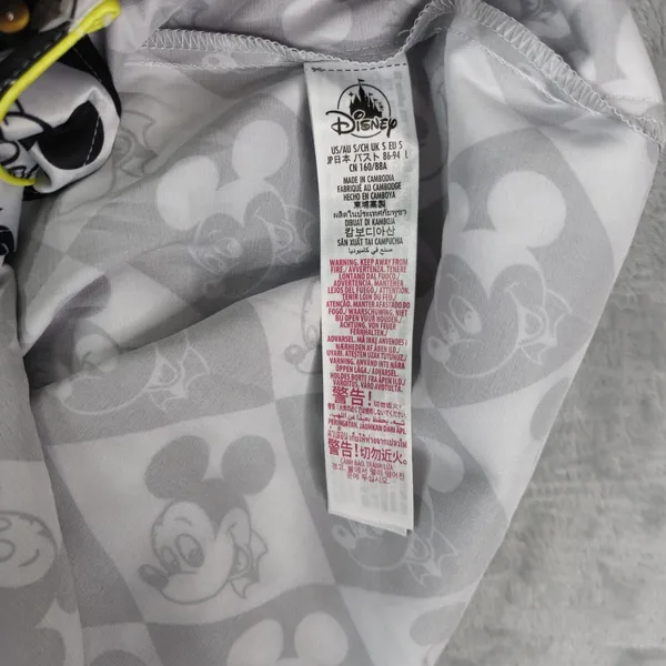 Disney Mickey Mouse‎ Sleep Shirt For Adults Size Small Black White Polyester - Image 13