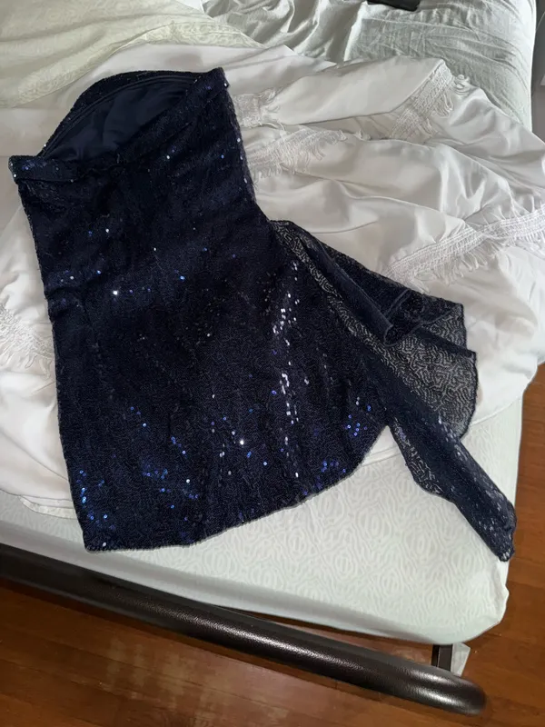 Lucy in the Sky Dress Mini Sequin Blue - Image 2