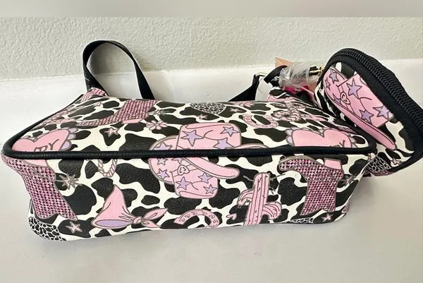 Luv Betsey Cowgirl Heart Theme Crossbody W/ Web Strap and Pouch - Image 6