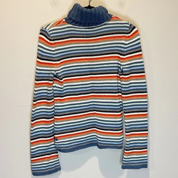 American Eagle Vintage Striped Chunky Knit Turtleneck Sweater - Medium - Image 5
