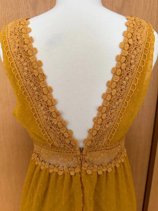 Yellow lace High Low Dress Size M - Image 5
