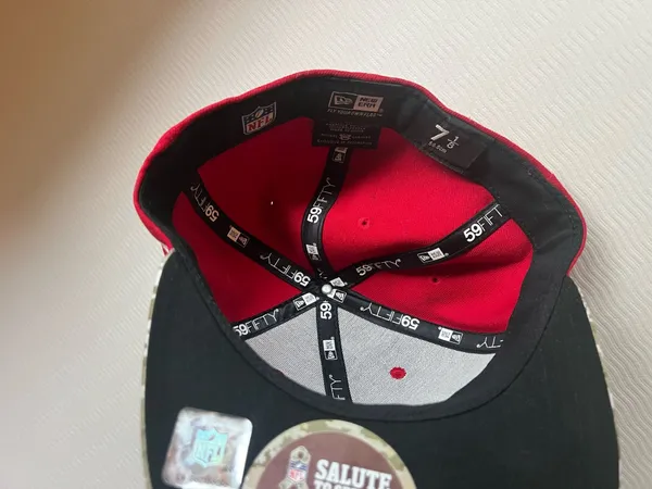 New Era 59Fifty San Francisco 49ers Fitted Hat Red Camo Brim Sz 7 1/8 NWT - Image 6