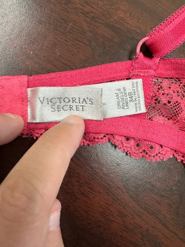 Victoria’s Secret Dream Angels Lined Demi Pink Lace Bra Size 34B - Image 5