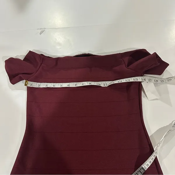 Charlotte Russe Burgundy Off the Shoulder Mini‎ Dress Size M - Image 7