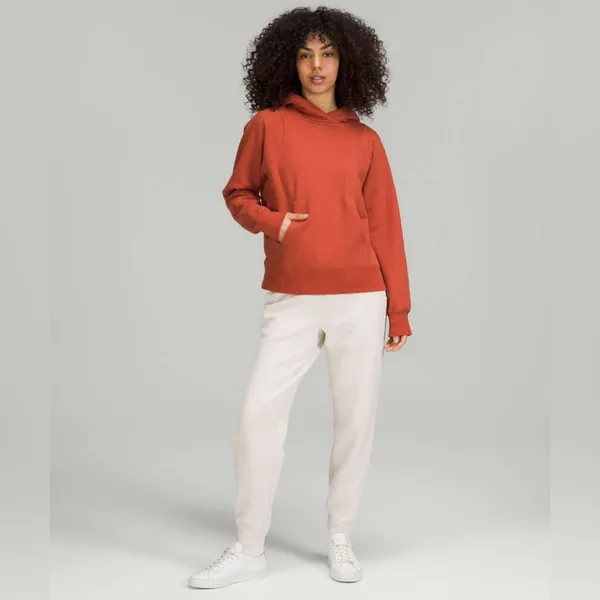 LULULEMON Loungeful Hoodie Sweatshirt Pullover Fleece in Red Rock Size 6 - Image 4