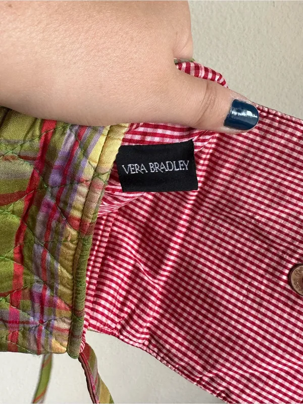Vintage Vera Bradley Quilted Silk Plaid Purse - Image 3