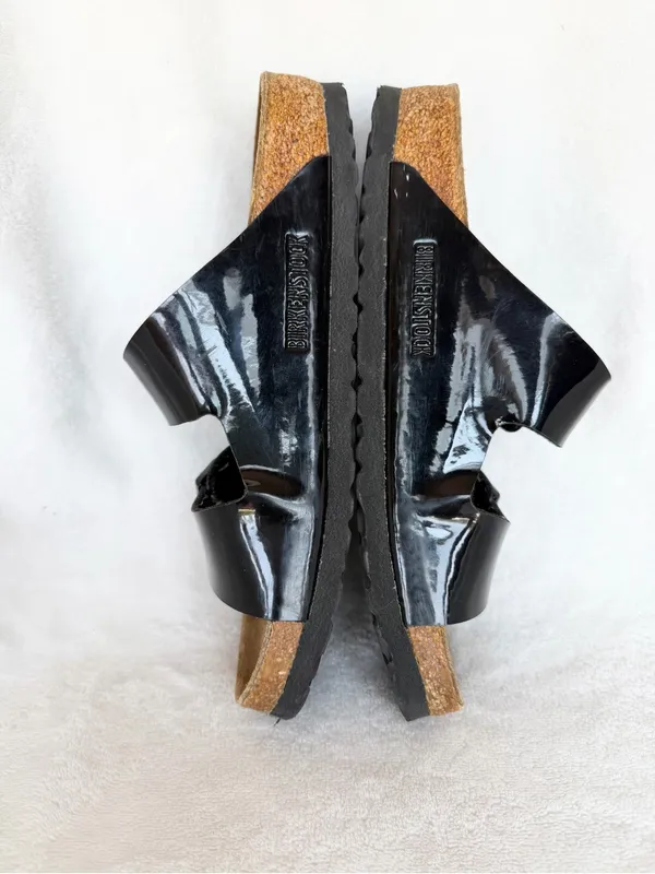 Birkenstock Arizona Birko-Flor Black Patent Sandals Women’s US 5 Regular - Image 7