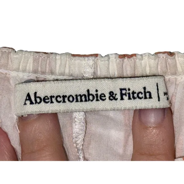 Abercrombie & Fitch White Tan Striped Tiered Sleeveless Mini Dress Womens Size S - Image 3