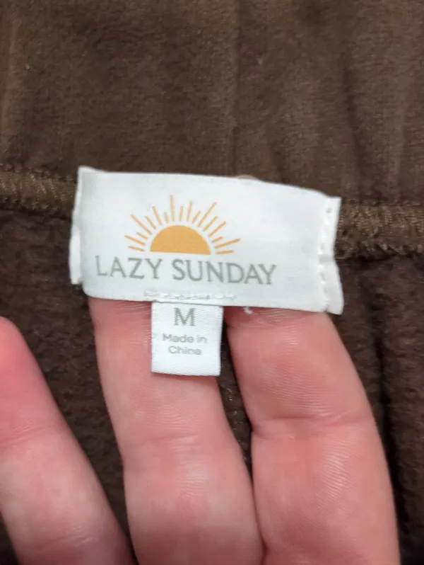 Lazy Sunday Brown Sweatpants Size Medium - Image 3