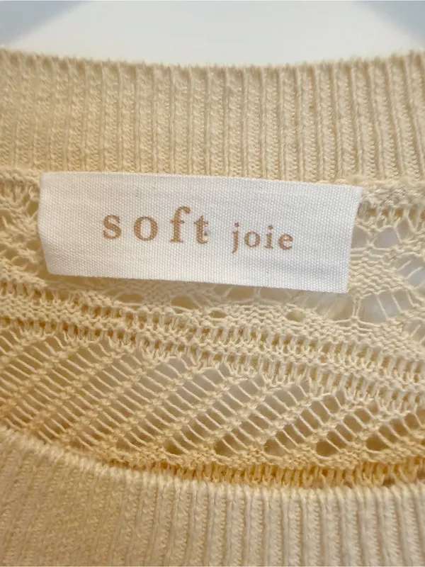 SOFT JOIE Val Crew Neck Sweater in Bleached Sand Beige Lace Textured‎ XXS - Image 6