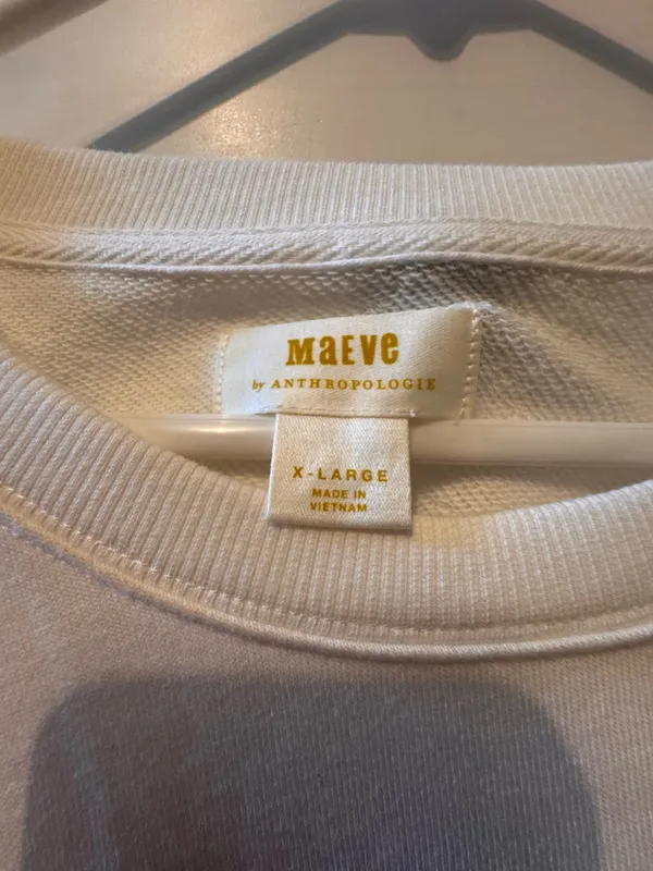 Anthropologie cream crewneck - Image 3