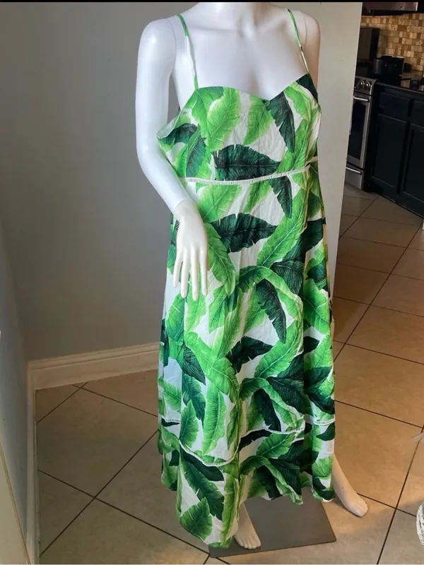 Plus Size Tropical Leaf design Babydoll Dress Size 2x New with tags - Image 5