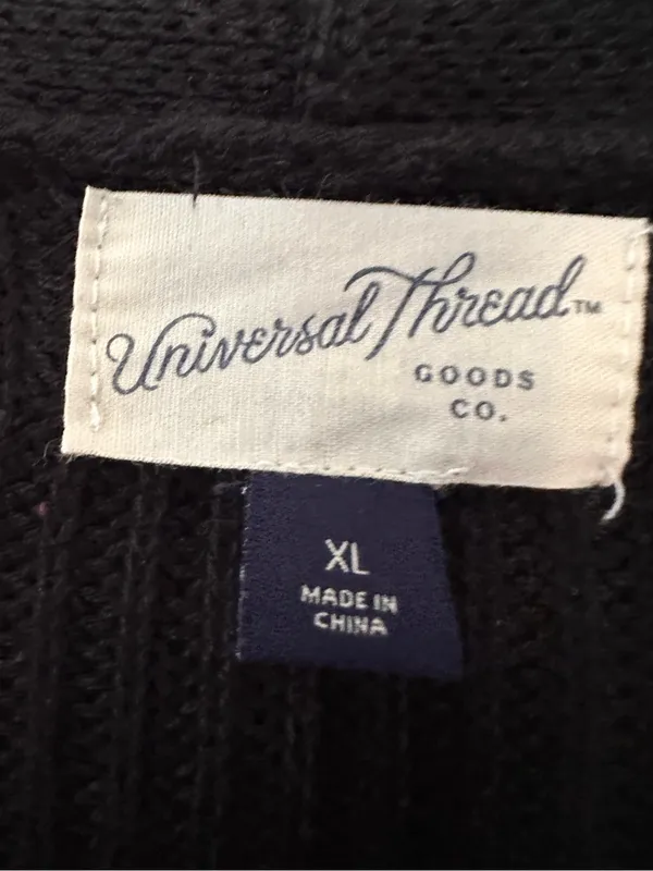 Universal Threads Black Textured Knit Open-Front Cardigan XL - Image 3