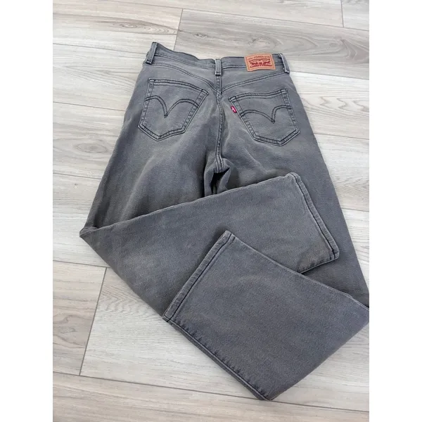 Levis Ribcage Straight Ankle Jeans Gray High Rise Button Fly W26 L27 - Image 7