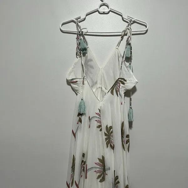 Roller Rabbit Morjim‎ Palm Venezia Maxi Tassel Cream Dress Size Medium - Image 7