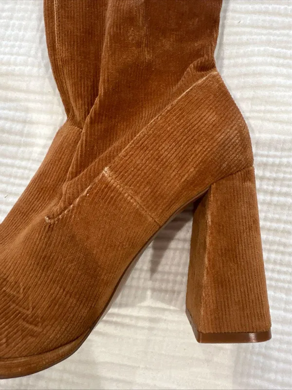 Zara corduroy high hills ankle boots 39 - Image 2