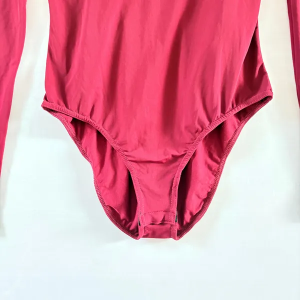 Maje Magicien Bordeaux Red‎ Long Sleeve Low Back Bodysuit Size 2 NEW - Image 5