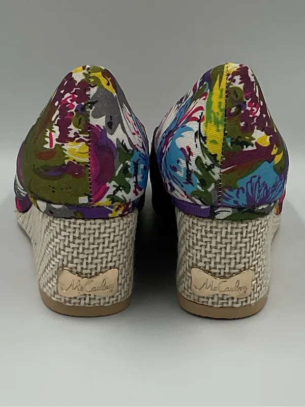McCauley’s Floral Print Peep-Toe Wedge Women’s Size 7.5” - Image 3