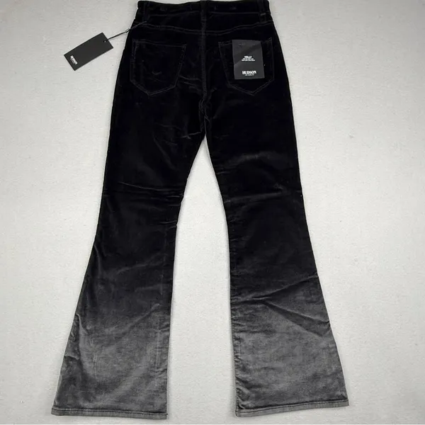 Hudson Jeans NWT Holly Velvet High Rise Crop Flare Jeans Black Ombre Womens 24 - Image 10
