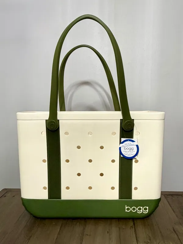 NWT Original Bogg Bag Academy Moss Cream Olive Green Large Tote Sold Out - Image 5