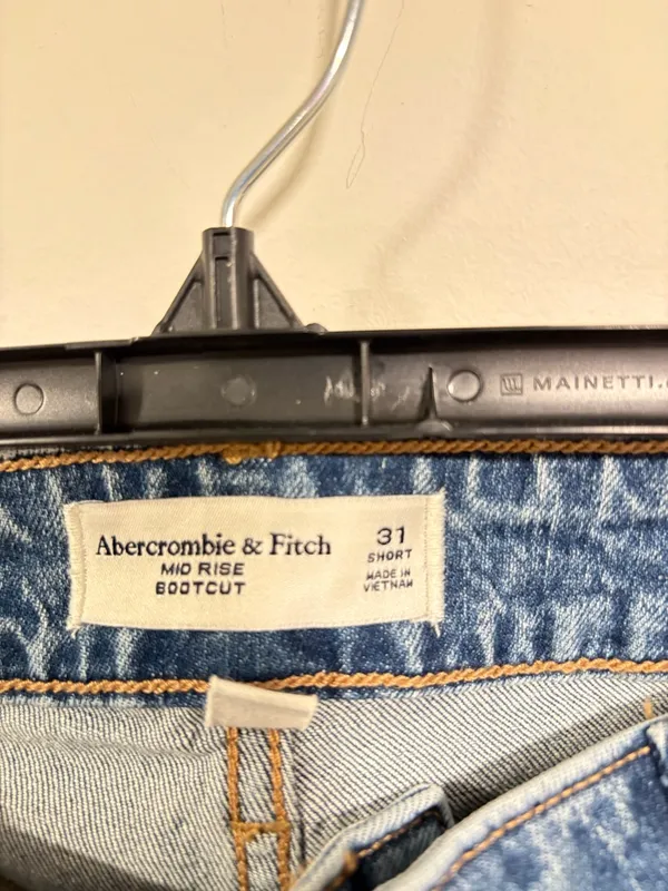 Abercrombie Curve Love Mid Rise Bootcut Vegan Suede Lace Jean 31 Short - Image 12
