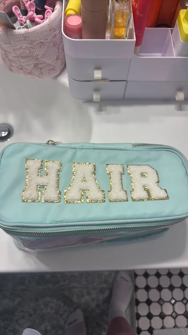 Blue cosmetic bag “HAIR” - Image 4