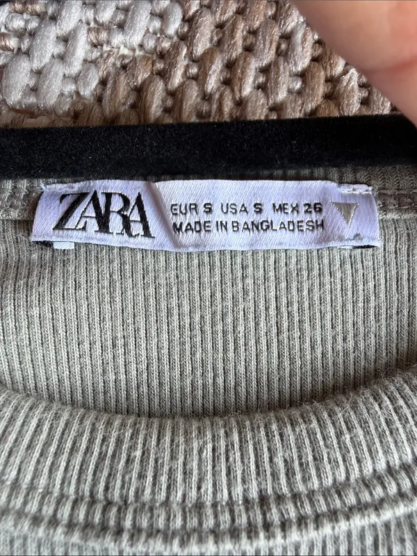 Zara Sage Ribbed Sleeveless Crop Tank 1559-JC3 - Image 2
