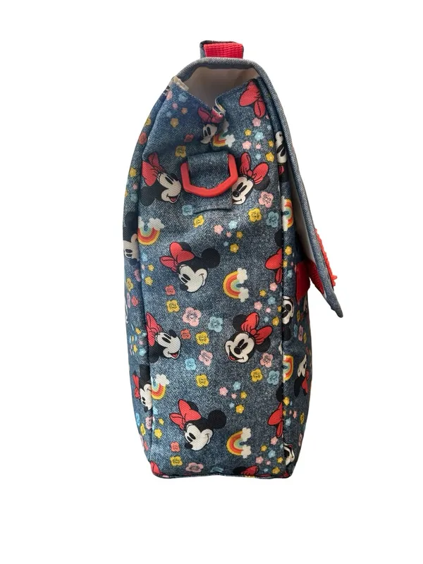 Disney Minnie Mouse print, denim & red bow removable strap insulated lunch bag - Image 4