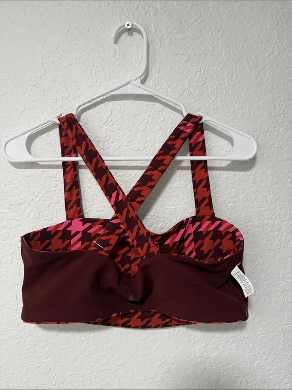 NWOT Offline by Aerie Red & Pink Patterned Crop Bralette Size XL - Image 14