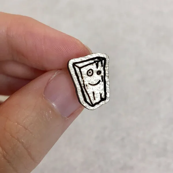 Ed, Edd, and Eddy Plank Wood Stud Earrings - Image 3