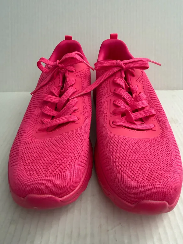 BOBS from Skechers Chaos Hot Pink Knit Lace-Up Sneakers - Image 2