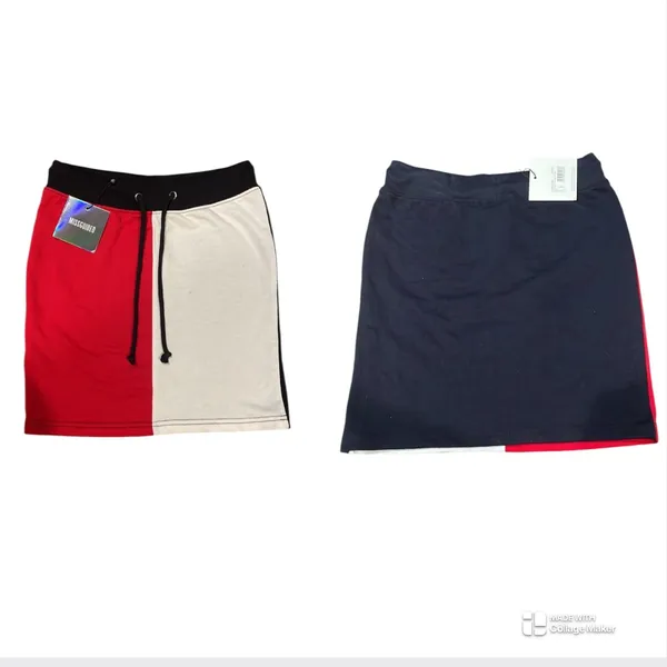 Missguided Women’s Colorblock Red, White & Blue Block Tie Waist mini skirt Relaxed Fit - Image 2