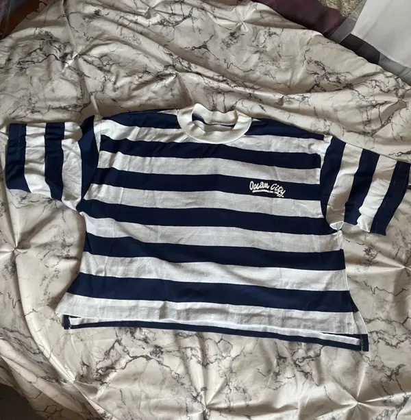 Ocean City Navy & White Striped Tee Blue - Image 2