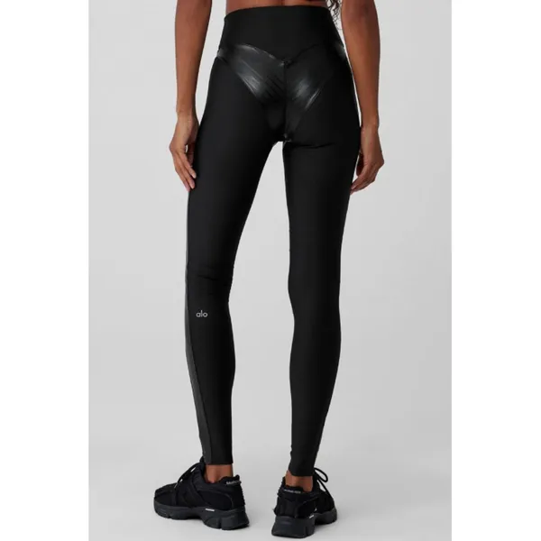 Alo Airlift Winter Warm High-Waist Supermoto Leggings Black Edgy Hi-Rise Leather - Image 2