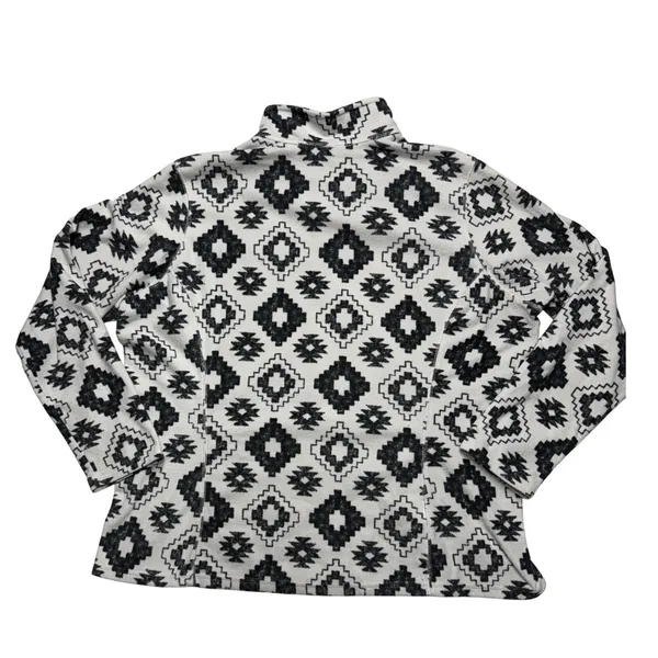 Eddie Bauer Women‎ 2XL Fleece Pullover Quarter Zip Geometric Southwest Pattern - Image 5