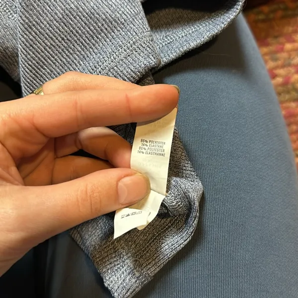 Nwot Aerie Blue Ribbed Mock Neck Long Sleeve Athletic Stretch Crop Top - Image 3