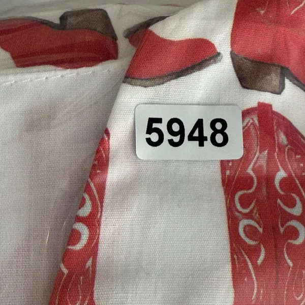 Brooke Wright‎ Lucy Dress Medium White Red Cowboy Boot Cotton Poplin NWT READ - Image 11